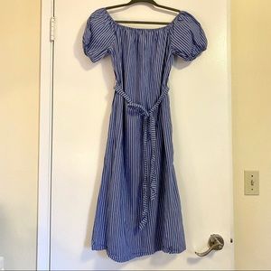 Zara blue and white stripe Midi Dress